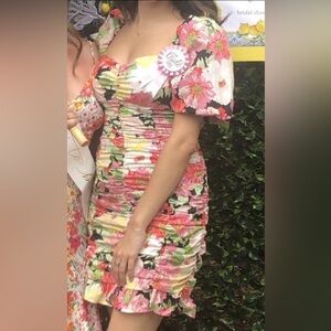 Zara Floral Frill Dress Size M